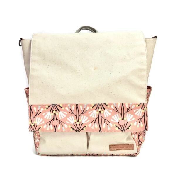 Petunia Pickle Bottom Handbags - Petunia Pickle Bottom Pink Floral Pathway Backpack Diaper Bag